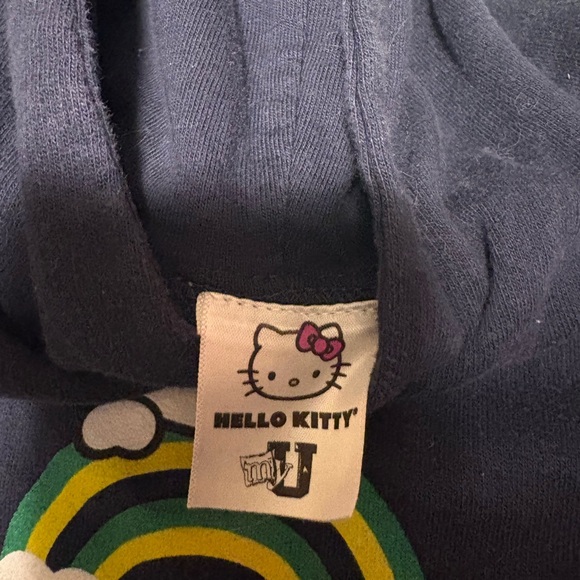 Hello Kitty Navy Hoodie with Rainbow Design Notre Dame Football - Picture 2 of 4